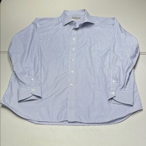 Canali Light Blue Pinstripe Dress Shirt